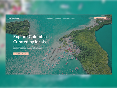 WanderQuest [WIP] hero holiday landing tourism travel trip ui uiux website