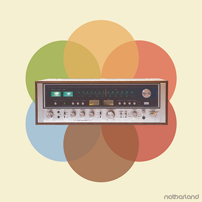 In Stereo branding design illustration logo rainbow retro stereo vector vintage