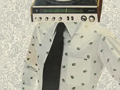 Tunes In My Head design illustration retro stereo vintage