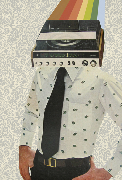 Tunes In My Head design illustration retro stereo vintage