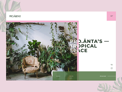 PRO.ÄNTA’S main page concept concept design greenery jungle main page minimal plants ui web website