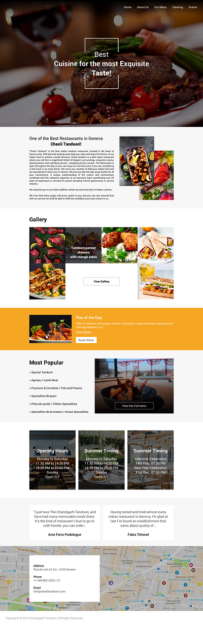 Chesli Tandoori catering event gallery responsive design restaurant ui uxdesign web design website