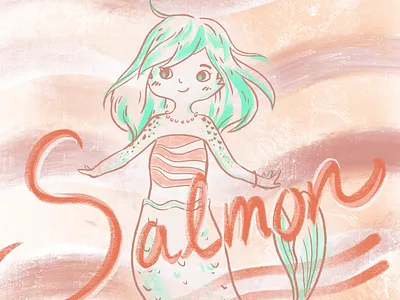 Salmaid digital art illustration procreate