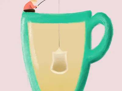 Tazza di te' cup digitalpainting fisherman illustration illustration art photoshop tea wacom