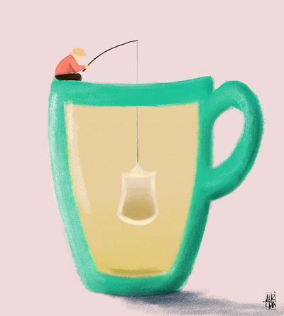 Tazza di te' cup digitalpainting fisherman illustration illustration art photoshop tea wacom