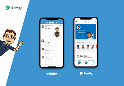 Bitmoji Kit Integration – Venmo & PayPal mobile app design mobile ui payment app snapchat