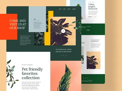 Plant Shop Website UI 2020 2022 colorful ecommerce gradient green homepage landing minimal mockup new plant shop tree trendy ui webpage website webui