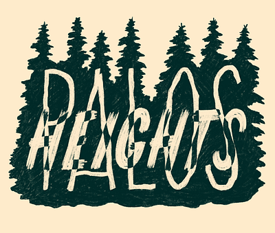 Palos Heights design forest green hand lettering hometown illustration lettering nature trees type typography