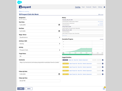 Coaching Goal Details V2 charts design ui ux xvoyant