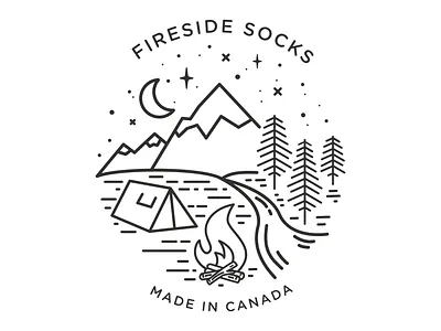 Sock Packaging camping illustrator linework packagedesign pnw socks