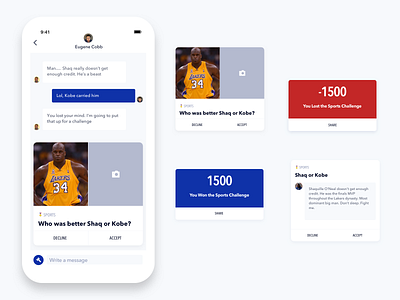 Debate App - Inbox Cards avenir card ui chat inbox ios app design mobile app design sketch ux ui design