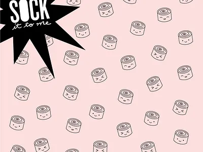 Sock it to me - This is how the sushi rolls art competition cute design face fashion flat food fun happy illustration kawaii minimal patter socks sushi ui vector