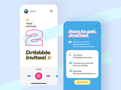 2 Invites giveaway adobexd app design dribbble dribbble best shot dribbble invitation dribbble invite dribbble invites emojis extended figma giveaway giveaways invites invites giveaway ui uidesign uiux