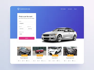 Car rental website automobile car design platform ui ux web webdesign website