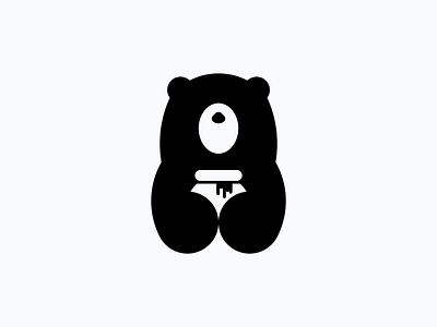 🍯🐻 animal logo mark clean