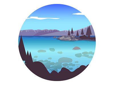 Lake Tahoe adobe illustrator art digital art icon illustration lake tahoe landscape landscape design national park vector