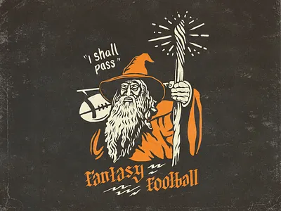 Fantasy Football - Wizard design fantasy football illustration lettering type