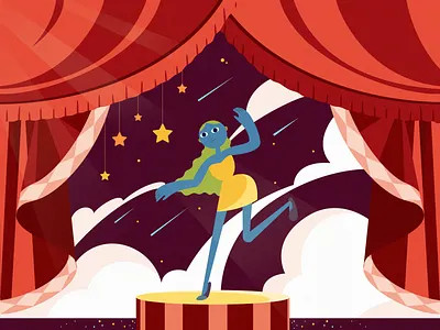 Dance cartoon charachter design dancing design girl illustration performance stage women