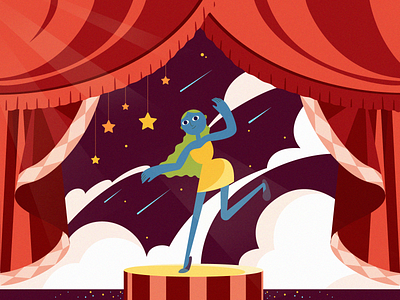 Dance cartoon charachter design dancing design girl illustration performance stage women