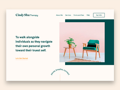 Cindy Shu Therapy Website branding branding agency branding and identity branding design branding identity chair logo logo design logodesign logotype therapist therapy website website design wix