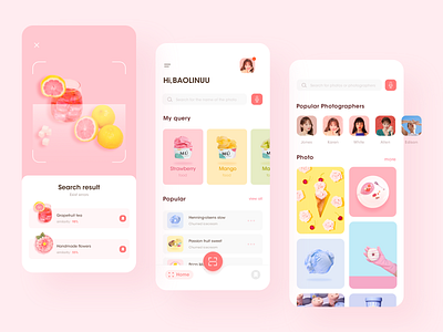 Image search & AR Scan app ar design drink ice icecream illustration orange photographer pink pohto ui ux web