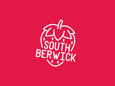 South Berwick, Maine illustrator maine red strawberry vector white