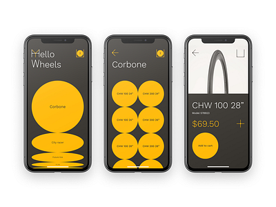 Bike wheels and tires shop concept app e commerce interaction design minimal minimalism minimalistic mobile app product design shop swiss swiss design swiss style trend 2019 trends typography ui ux