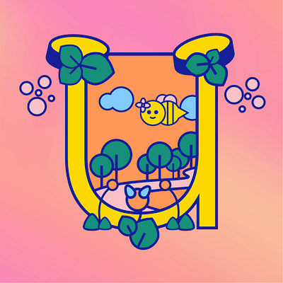 U for 36 Days of Type 2d 36days 36daysoftype aftereffects bellapark branding character illustration lettering type typography