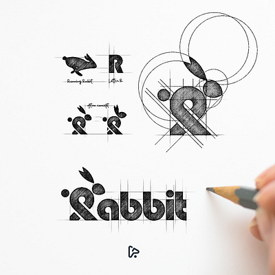 Rabbit Logo Process animal animal logo brand branding company design designer garagephic studio graphic grid icon illustration logo logo process rabbit rabbit logo sketch vector wordmark logo