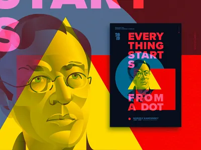 Everything starts from a dot - Wassily Kandinsky abstract bauhaus faces geometric graphic design hand drawn illustration kandinsky people portrait portraiture poster vector wflemming