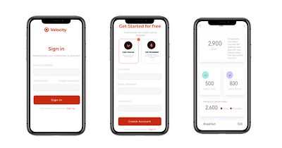 Velocity - fitness app fitness uidesign ux research