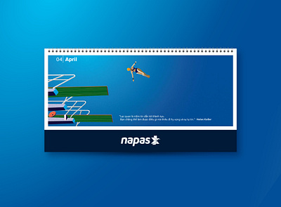 NAPAS Calendar 2018 calendar color design diving board flat illustration illustration inspiration