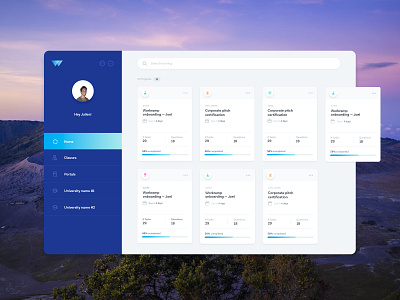 Dashboard for a Training Web App applications dashboards ui webapp