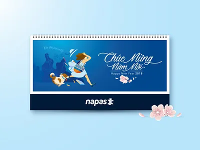 NAPAS Calendar 2018 calendar color design flat illustration happy new year illustration inspiration on the road year of the dog