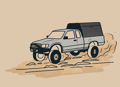 Eat my dust adventure dirt illustration offroad outdoors simple summer toyota truck