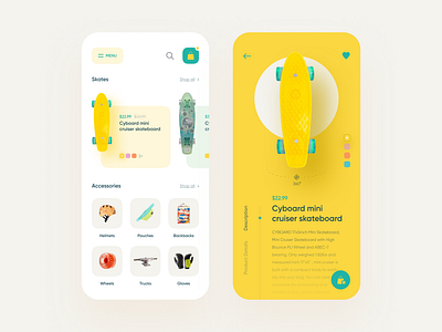 Skateboard App Store app app design 2019 easyeze ecommerce eslam elshereef ios minimal mobile skate skateboard ui user inteface ux