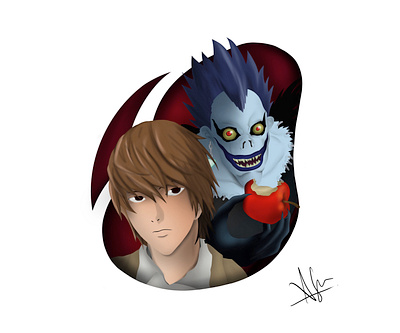 Death Note apple awesome deathote design evil illustration ipad light lightyagami procreate ryuk shinigami