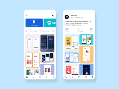 Mobile application design sharing platform - Concept app app application concept creative network designer designer network inspiration mobile mobile app network platform share share app social network ui uiux ux