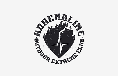 Adrenaline Outdoor Extreme Club adrenaline boyscout camping club extreme heart logo mountain