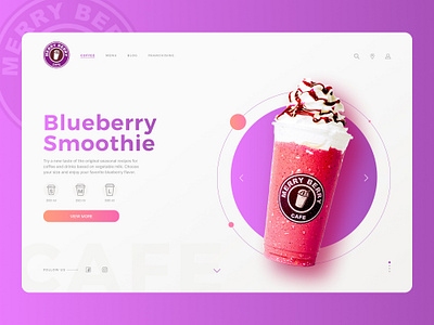 Merry Berry Cafe web page cafe coffee coffee cup first page smoothie ui web web design