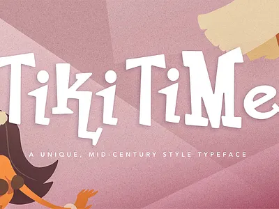 Tiki Time Font Collection bar logo design font design handwritten font hawaii luau modern font tiki
