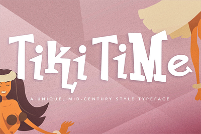 Tiki Time Font Collection bar logo design font design handwritten font hawaii luau modern font tiki