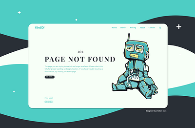 Error 404 - Page Not Found 404 dailyui dailyui008 error error 404 minimal minimalist not found page robot teal