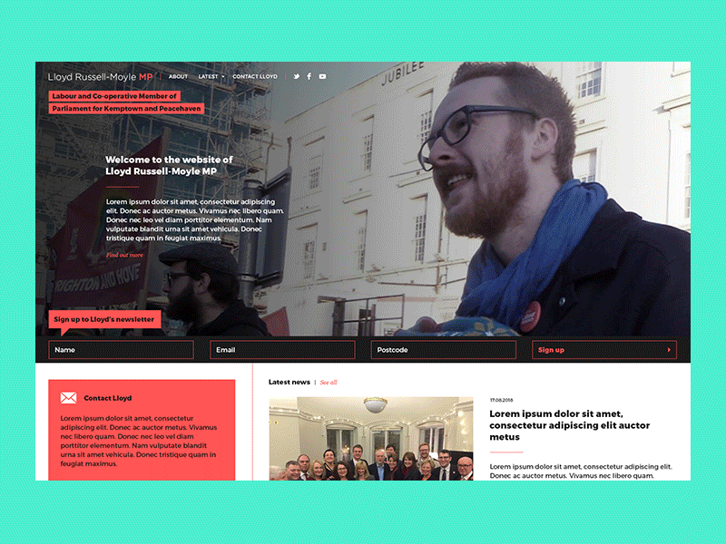 Lloyd Russell-Moyle MP website css graphic design html js scss web web developer web development webdesign wordpress