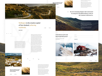 Travel website / New Zealand page clean concept creative design desktop landing page layout minimal travel typography ui ux web web design website