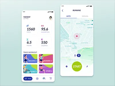 Fitness App app design fitness app health illustraion mobile ui product design ui ux