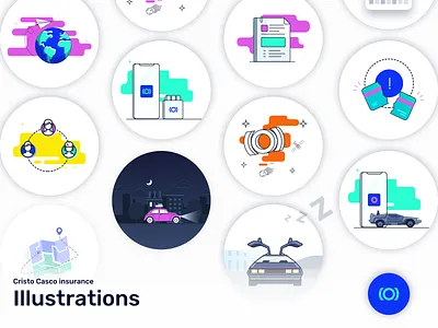 Casco app Illustrations vol 1. branding fintech flat illustrations ios mobile mobile app ui ui design user interface