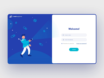 Web tool for doctors - Login UI animation animation animation 2d blue clean doctor form form design illustration interaction login login design login form login page login screen medical medicine principle ui animation web app web tool