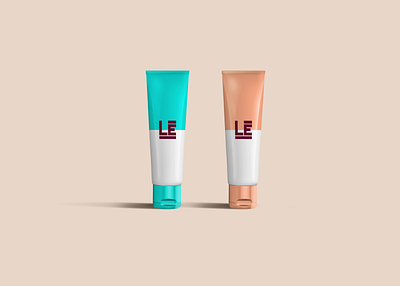 LĒ Cosmetic Tube Mockup branding design flat icon illustration illustrator lettering logo typography vector