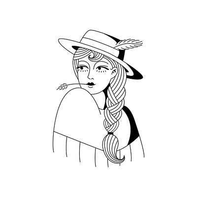 cowgirl design illustration vector